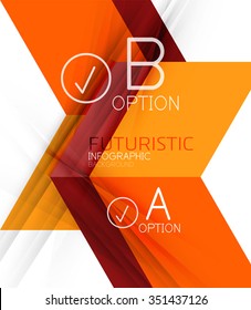 Formas geométricas con elementos de opción. Infografía, mensaje de fondo abstracto. Ilustración del vector
