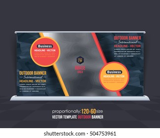Geometric Shapes Outdoor Advertising Design, Horizontal Banner, Background Template