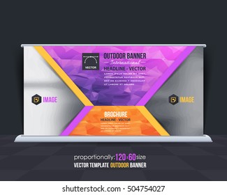 Geometric Shapes Outdoor Advertising Design, Horizontal Banner, Background Template