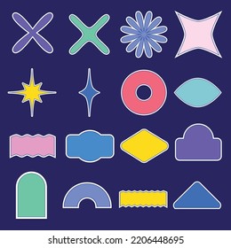 Geometric shapes with outline easy editable color 