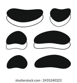 geometric shapes with outlines and fill colors, fields for logos or symbols, math teaching pictures.