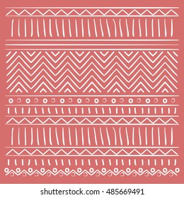 Geometric shapes over red background. Wallpaper and decoration theme. Colorful design. Vector illustration