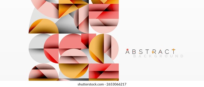 Formas geométricas se sobrepõem, criando um design moderno. As cores suaves se misturam, formando um plano de fundo abstrato. Estética minimalista, composição limpa.
