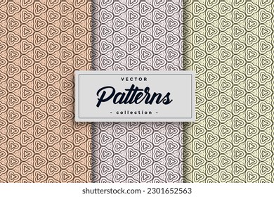 Geometric shapes pattern background, Traditional seamless vintage gray square greek ornament meander, Elegant subtle line pattern background collection set