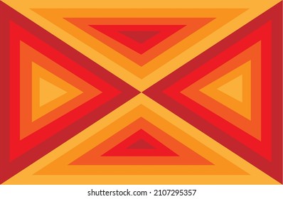 Geometric shapes pattern in orange color shades background.