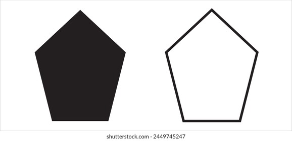 Geometric shapes, pentagon icon. Simple line, outline.Pentagon, style, element icon vector image. Can also be used for shapes and geometry