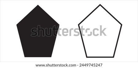 Geometric shapes, pentagon icon. Simple line, outline.Pentagon, style, element icon vector image. Can also be used for shapes and geometry