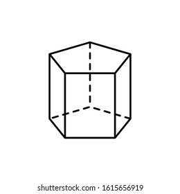 Geometric shapes, pentagonal prism icon. Simple line, outline vector 3d figures icons for ui and ux, website or mobile application