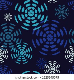 Geometrische Formen von Punkten. Digitales Ornament. Halftone. Vektorgrafik für Webdesign oder Print.