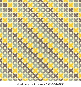 Geometric shapes from points. Digital ornament. Halftone. Seamless pattern. Vector illustration for web design or print.
