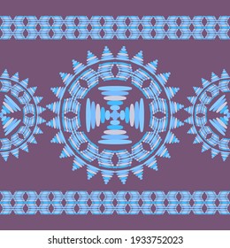 Geometric shapes from points. Digital ornament. Halftone. Seamless pattern. Vector illustration for web design or print.