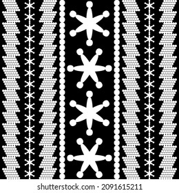Formas geométricas desde puntos. Ornamento digital. Borde. Medio tono. Patrón sin foco. Textil. Ornamento étnico de boho. Ilustración vectorial para diseño web o impresión.