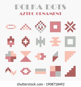 Formas geométricas desde puntos. yegua mexicana. Textil. Ornamento étnico de boho. Ilustración vectorial para diseño web o impresión.