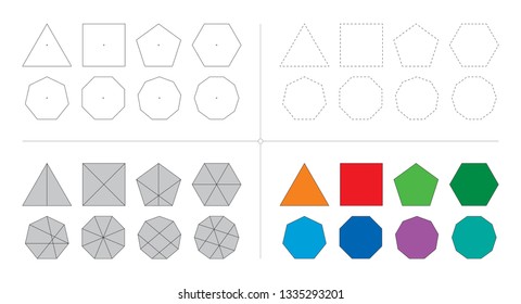 geometric shapes and polygons set