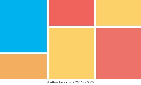Geometric shapes present bright hues minimalist design wallpaper