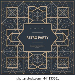 Geometric shapes. Retro style art frames. Line vector design. Square