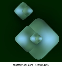 Geometric shapes rhombus on a dark background. Volume, bright colors, mesh. Abstract background for your design. Modern vector illustration.