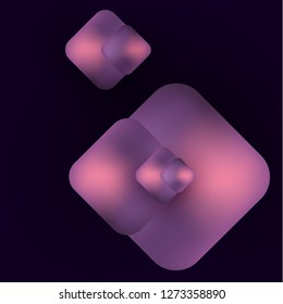 Geometric shapes rhombus on a dark background. Volume, bright colors, mesh. Abstract background for your design. Modern vector illustration.