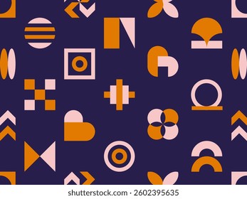 Geometric Shapes Seamless Pattern, Abstract geometric background, wrapping paper, fabric pattern, wallpaper vector illustration

