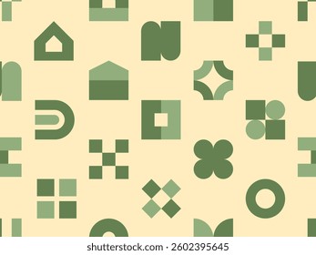Geometric Shapes Seamless Pattern, Abstract geometric background, wrapping paper, fabric pattern, wallpaper vector illustration

