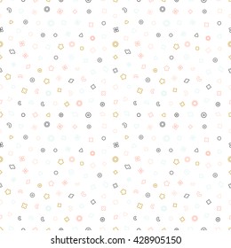Geometric shapes seamless pattern. Gold pattern for fashion and wallpaper. Abstract vector illustration with geometric elements, shapes.