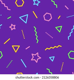 Geometric shapes seamless pattern in memphis style