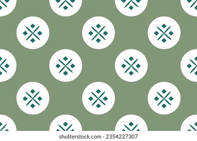 Geometric shapes seamless pattern on pastel green background for wallpaper, fabric, clothing,backdrop,texture, wrapping paper, notebook cover ,curtain,pillow case and stationary.