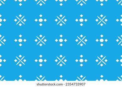 Geometric shapes seamless pattern on blue background for wallpaper, fabric, clothing,backdrop,texture, wrapping paper, notebook cover ,curtain,pillow case and stationary.