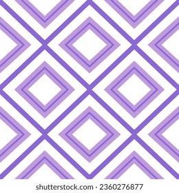 Geometric shapes seamless pattern purple on white background for wallpaper, fabric, clothing,backdrop,texture, wrapping paper, notebook cover ,curtain,pillow case and stationary.