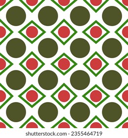 Geometric shapes seamless pattern theme Christmas on white background for wallpaper, fabric, clothing,backdrop,texture, wrapping paper, notebook cover ,curtain,pillow case and stationary.