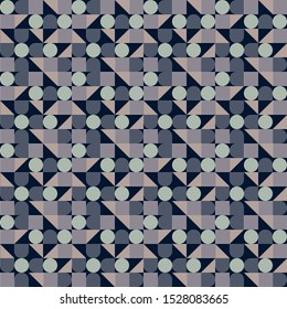 Geometric shapes seamless pattern. Vector illustration in pastel colors.