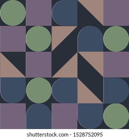 Geometric shapes seamless pattern. Vector illustration in pastel colors.