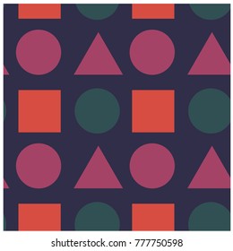 Geometric shapes seamless pattern for web, textile and print.