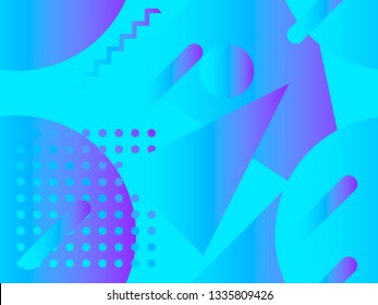 Geometric shapes seamless pattern. Zine culture abstract background. Vector illustration