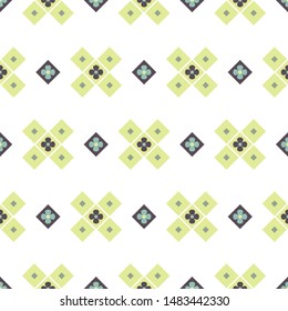 Geometric shapes seamless vector pattern. Abstract cross block shapes background.