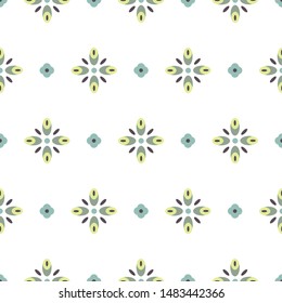 Geometric shapes seamless vector pattern. Abstract floral shapes background.