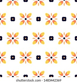 Geometric shapes seamless vector pattern. Abstract petal shapes background.