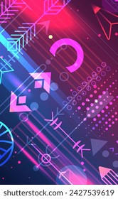 formas geométricas conjunto de diferentes figuras y flechas colección tecnología financiera fintech concepto vertical