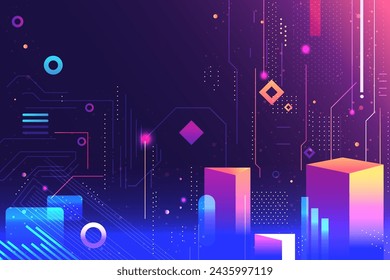 geometric shapes set different figures and arrows collection financial technology fintech concept