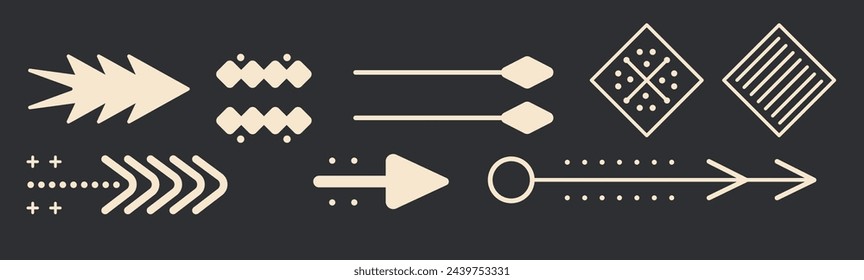 geometric shapes set different figures and arrows collection financial technology fintech concept