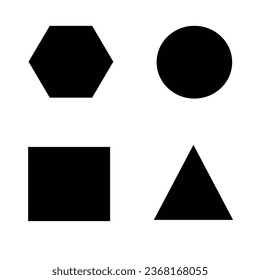 Geometric shapes set icon isolated on white background.