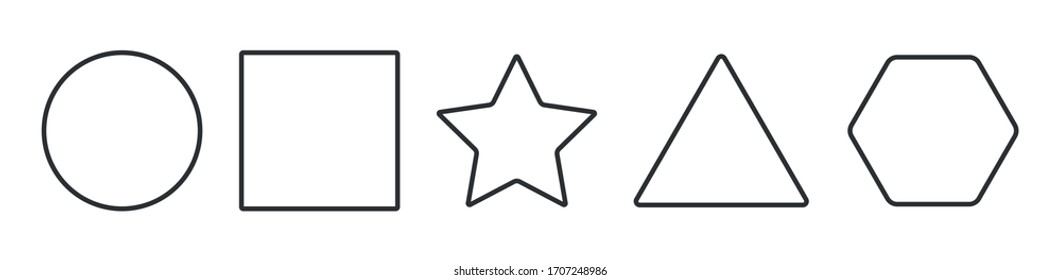 Geometric shapes set of icon vector