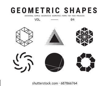 Conjunto de formas geométricas. Formas decorativas simples y universales para sus proyectos. Diseño de logotipo mínimo