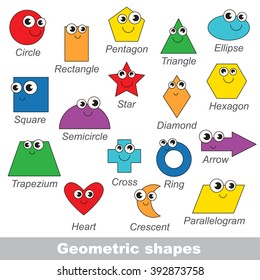 Geometric shapes set in vector, the colorful version.
