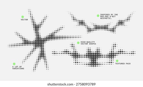 Geometric Shapes Set With Vector Textured design Juxtaposed With Bright Bold Elements Composition. Design Forms For Magazine, Leaflet, Billboard.