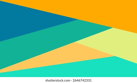 Geometric shapes with sharp lines and several colors that could be used for backgrounds and others.