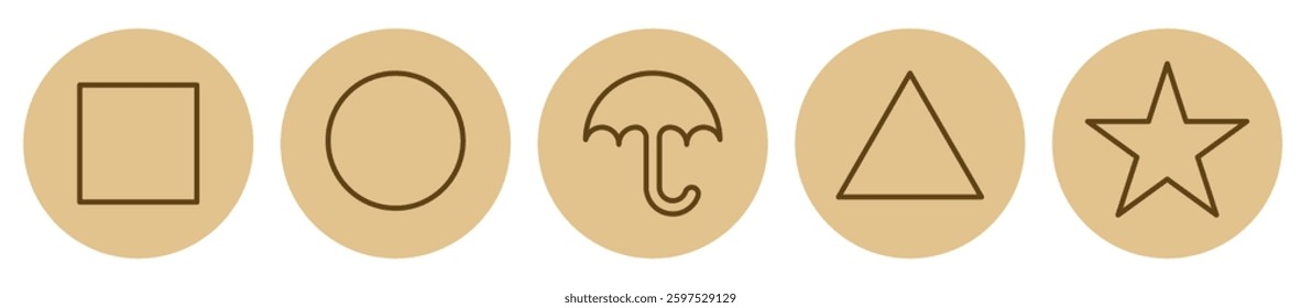 Geometric shapes. Silhouettes of geometric shapes. Different shapes in a color circle. EPS 10.
