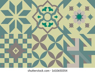 Geometric Shapes - Six different shapes, Mosaic