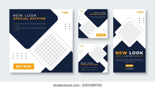 Geometric Shapes Social Media Post for Online Marketing Promotion Banner, Story and Web Internet Ads Flyer