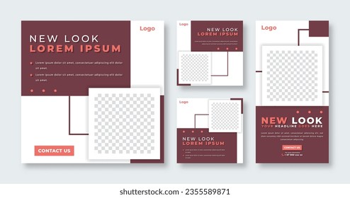 Geometric Shapes Social Media Post for Online Marketing Promotion Banner, Story and Web Internet Ads Flyer